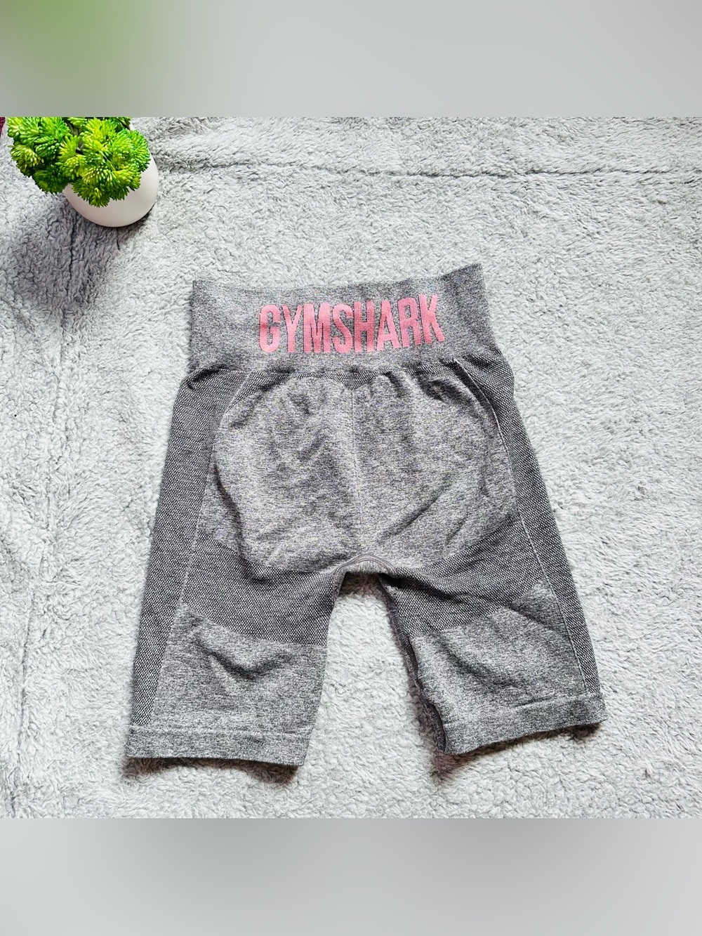 💖 Gymshark Marl Seamless Biker Shorts Pink Logo Sculpt Activewear